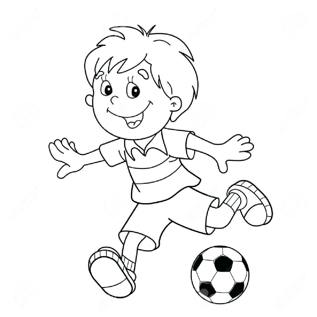 1024x1024 Coloring Page Coloring Pages Soccer Page Outline Of Cartoon Boy