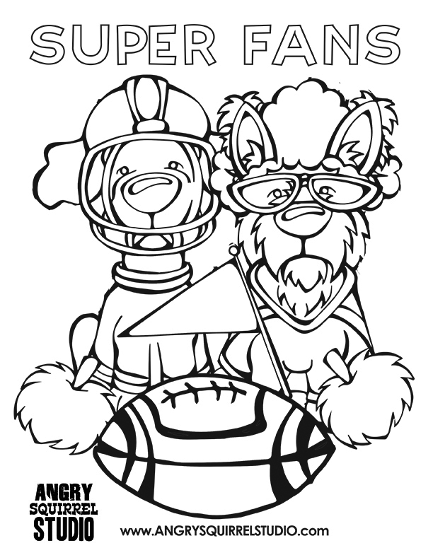 612x792 Free Coloring Pages Broncos Football Angry Squirrel Studio