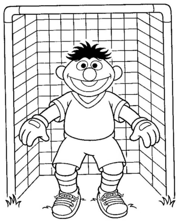 600x747 Elmo Sesame Street Goal Keeper Soccer Coloring Pages