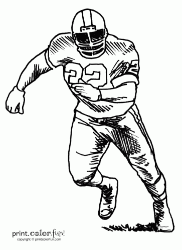 363x500 Football Player Coloring Page
