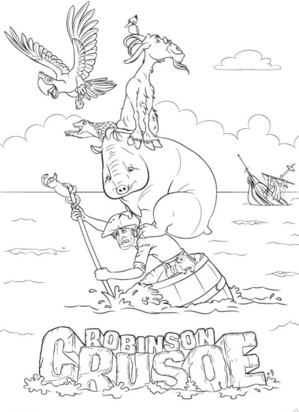 595x820 Robinson Crusoe Coloring Pages