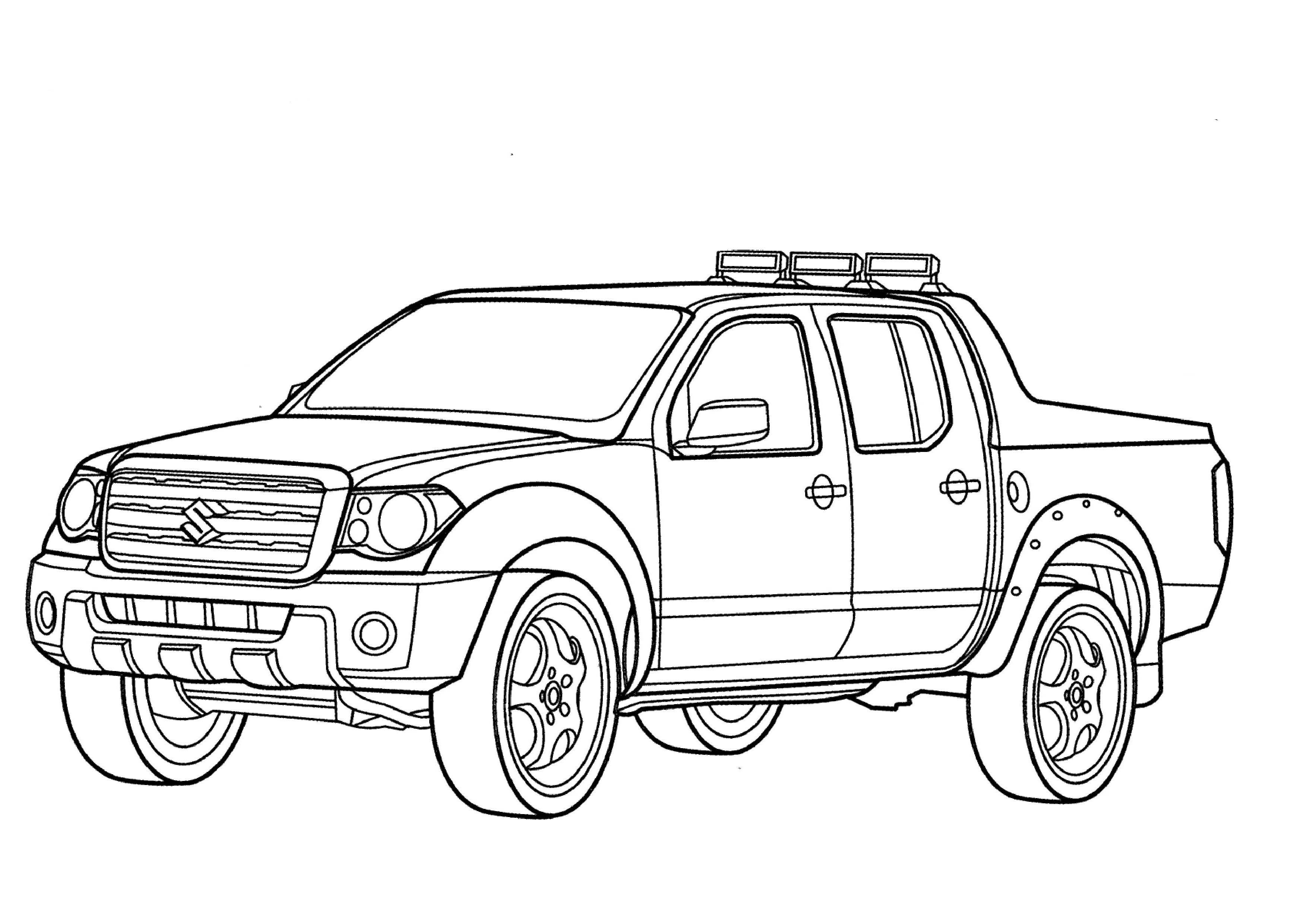 3508x2480 Unusual Ford Coloring Page Pickup Truck Free Printable Pages