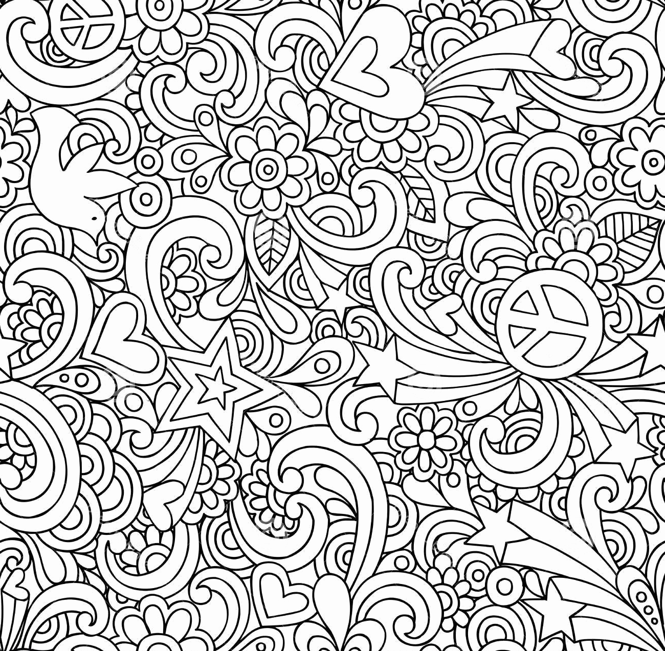 1300x1273 Coloring Pages For Adults Abstract Many Interesting Cliparts Ford