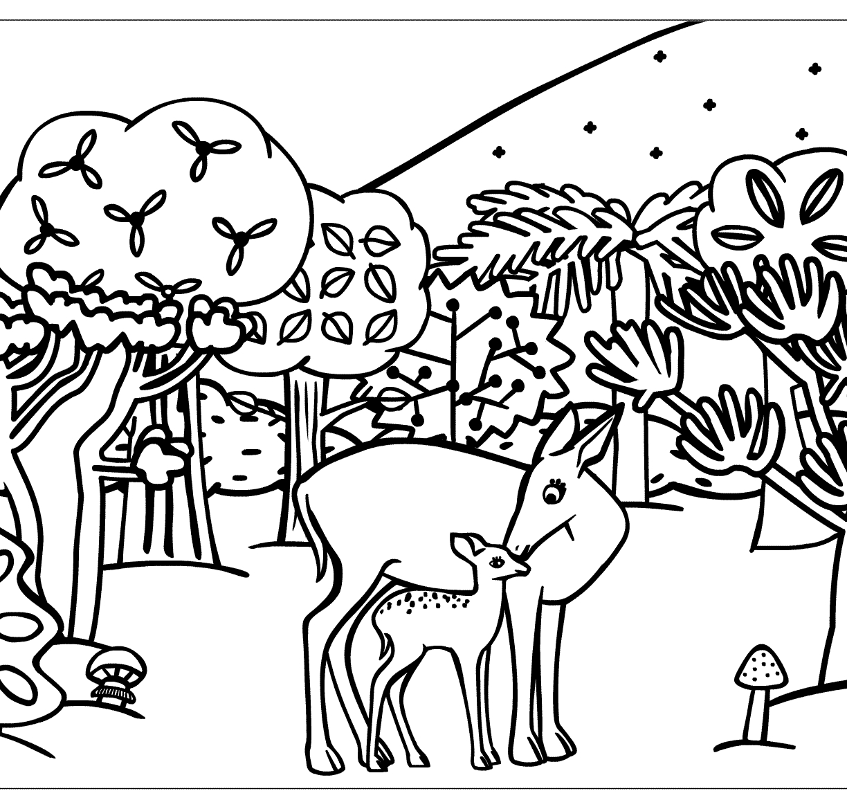 1224x1169 Fresh Forest Animal Coloring Pages To Print Gallery Printable