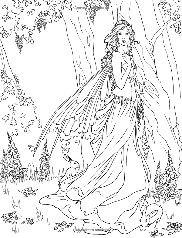 600x783 Fairy Adult Coloring Page Source