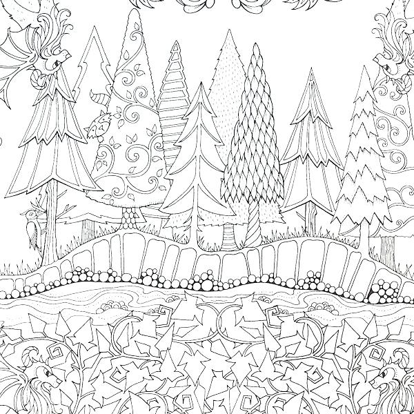 600x600 Forest Colouring Pages Artist Enchanted Forest Coloring Pages