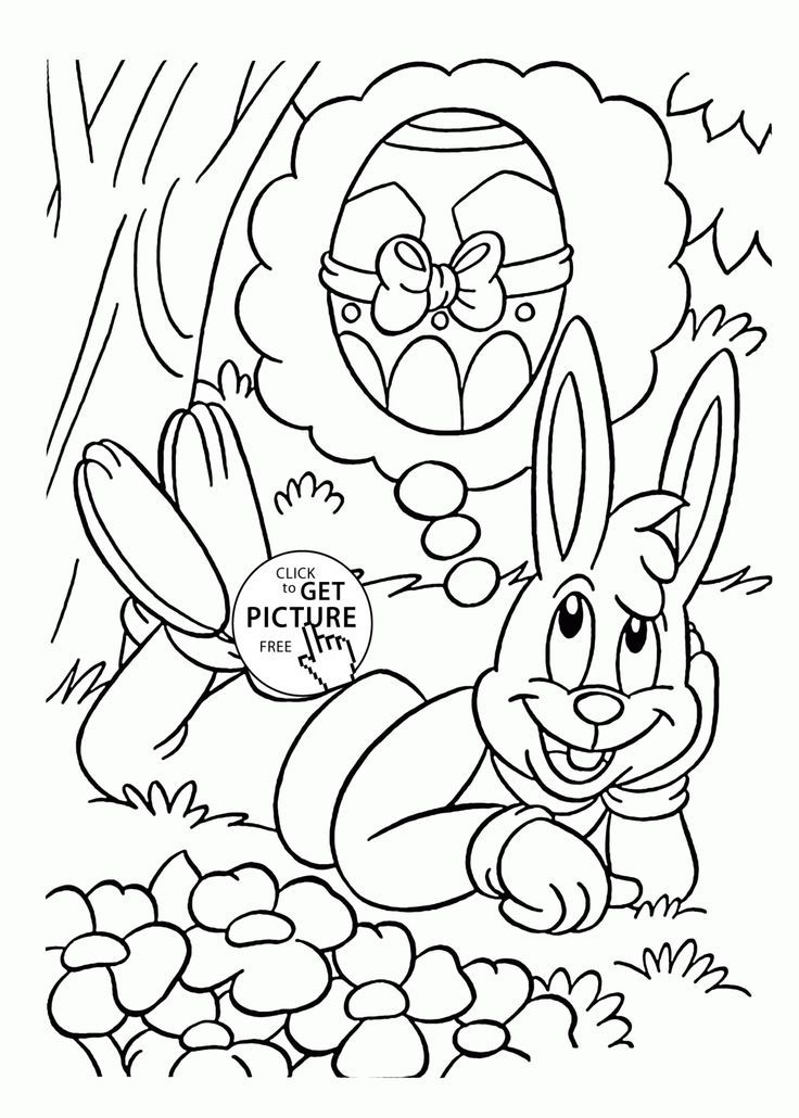 736x1030 Easter Bunny In The Forest Coloring Page For Kids, Coloring Pages