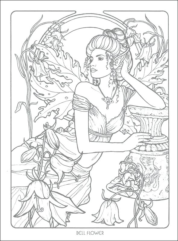 Adult Enchanted Fairy Forest Coloring Page Coloring Pages