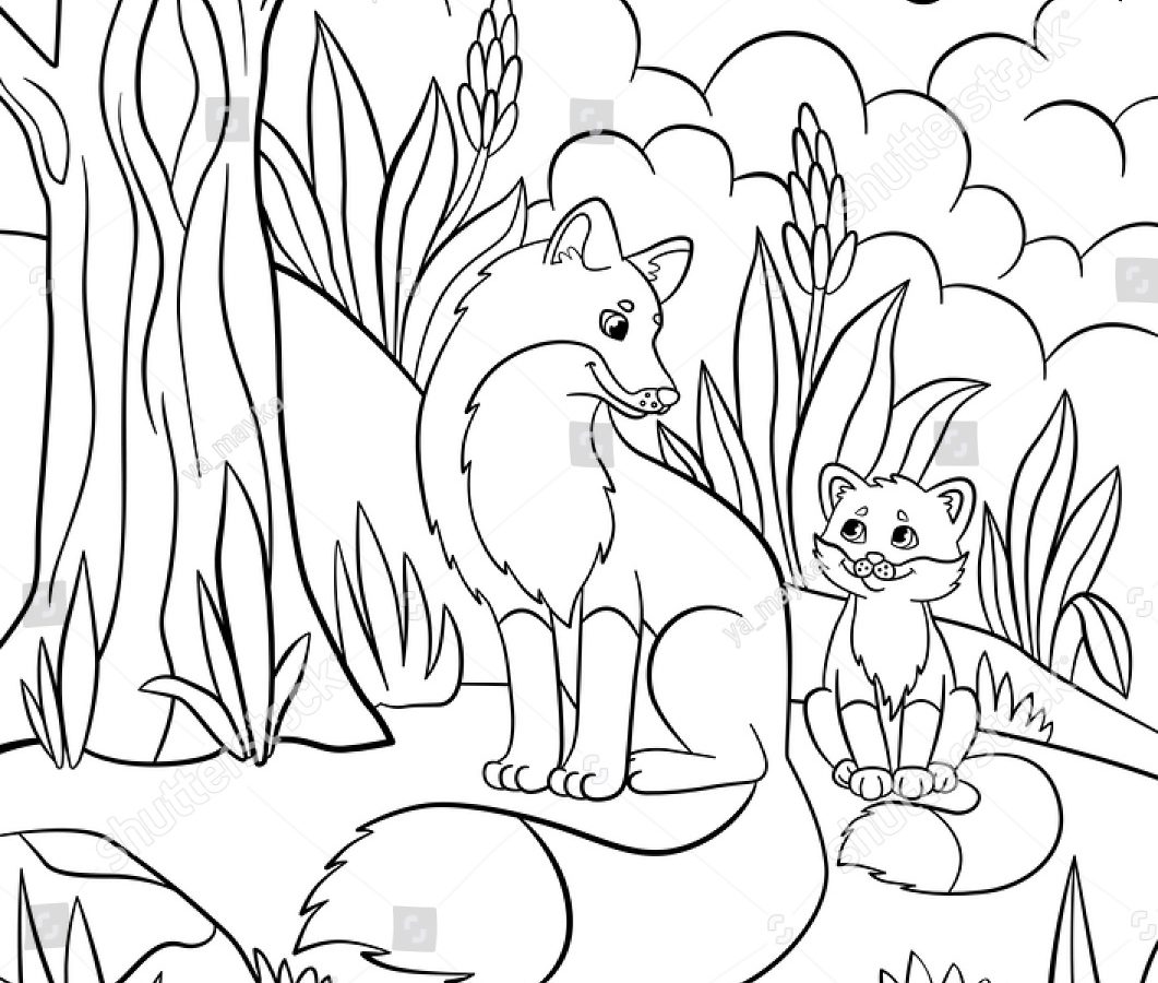 1061x900 Simple Forest Drawing Pics Of Background Coloring Printable Pages