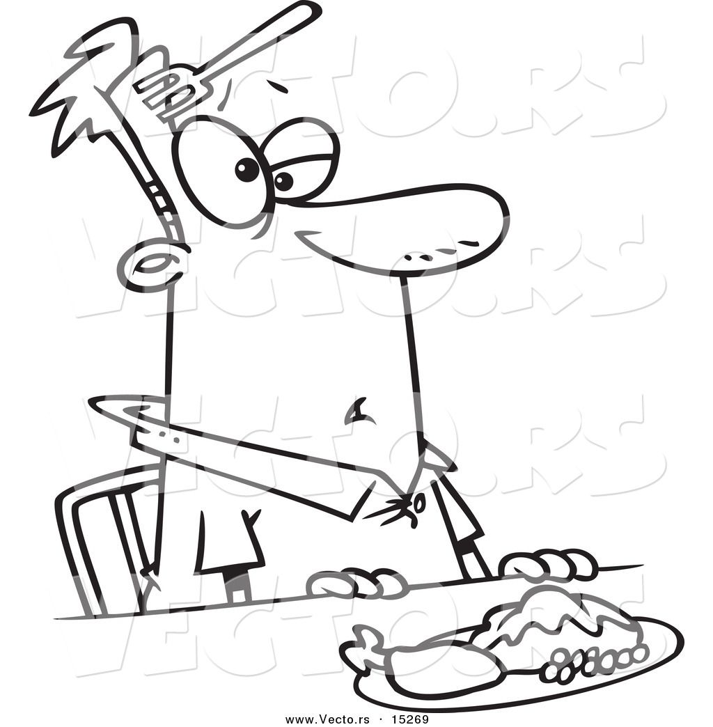 1024x1044 Vector Of A Cartoon Clumsy Man With A Fork In His Forehead