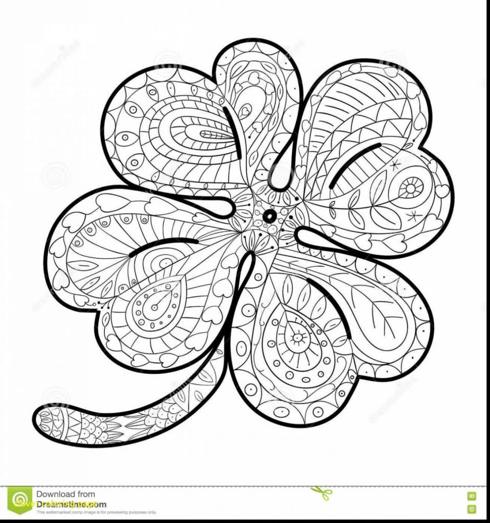 958x1024 Four Leaf Clover Coloring Pages