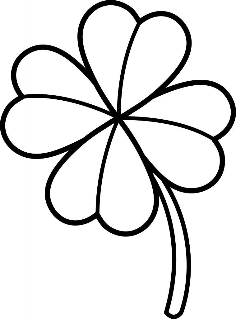 759x1024 Four Leaf Clover Coloring Pages Leaf Clover, Leaves And Country