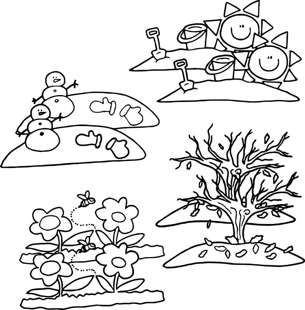 1024x1042 Coloring Page Seasons Coloring Pages Four For Kindergarten