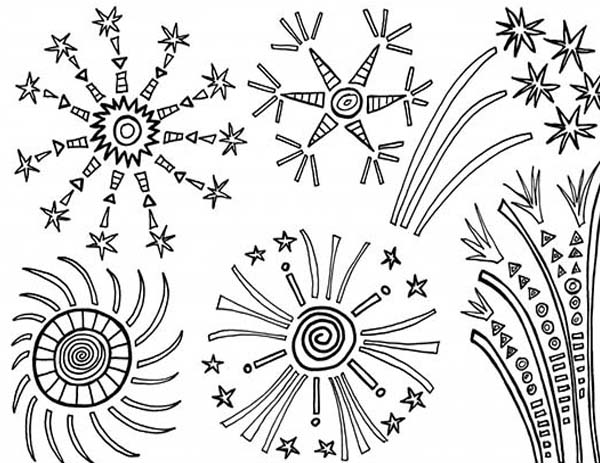 600x463 Fireworks Coloring Pages Amazing Of July Fireworks Coloring
