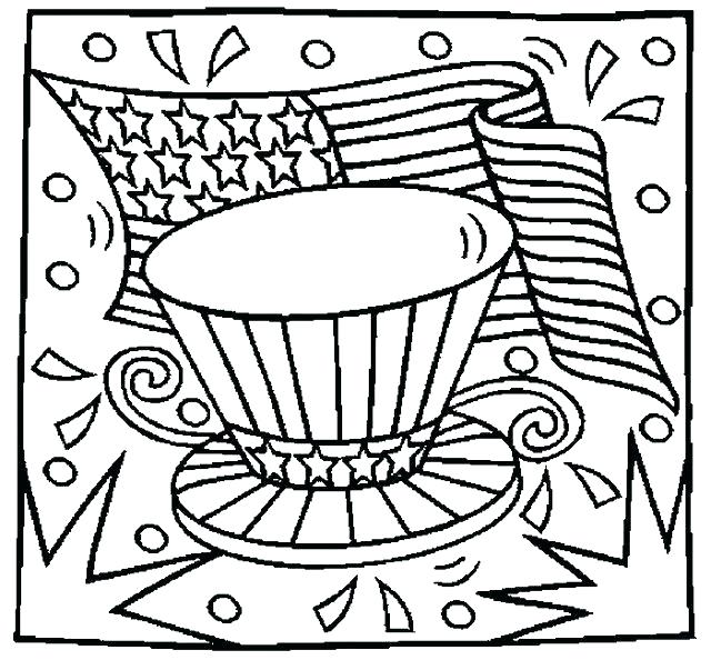 640x594 Of July Coloring Pages Of Heart Flag Coloring Page July
