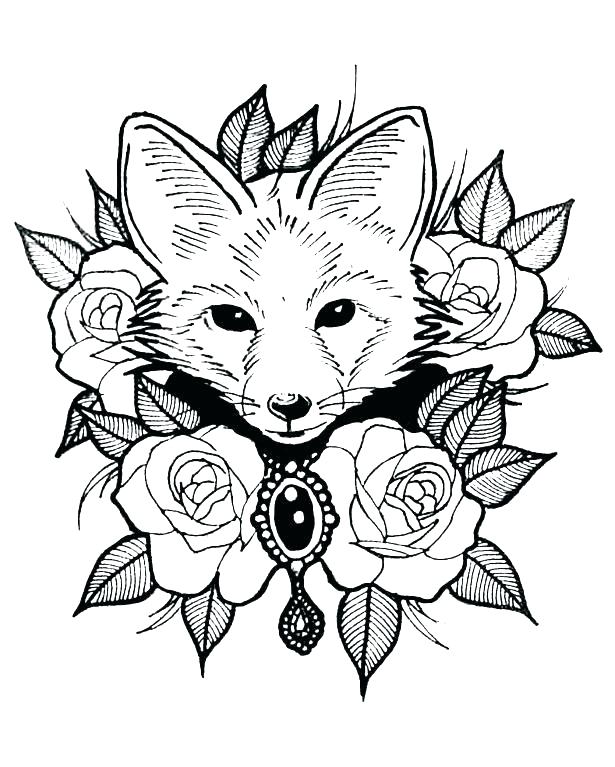 615x767 Red Fox Coloring Pages Fox Coloring Pages Packed With Fox Coloring