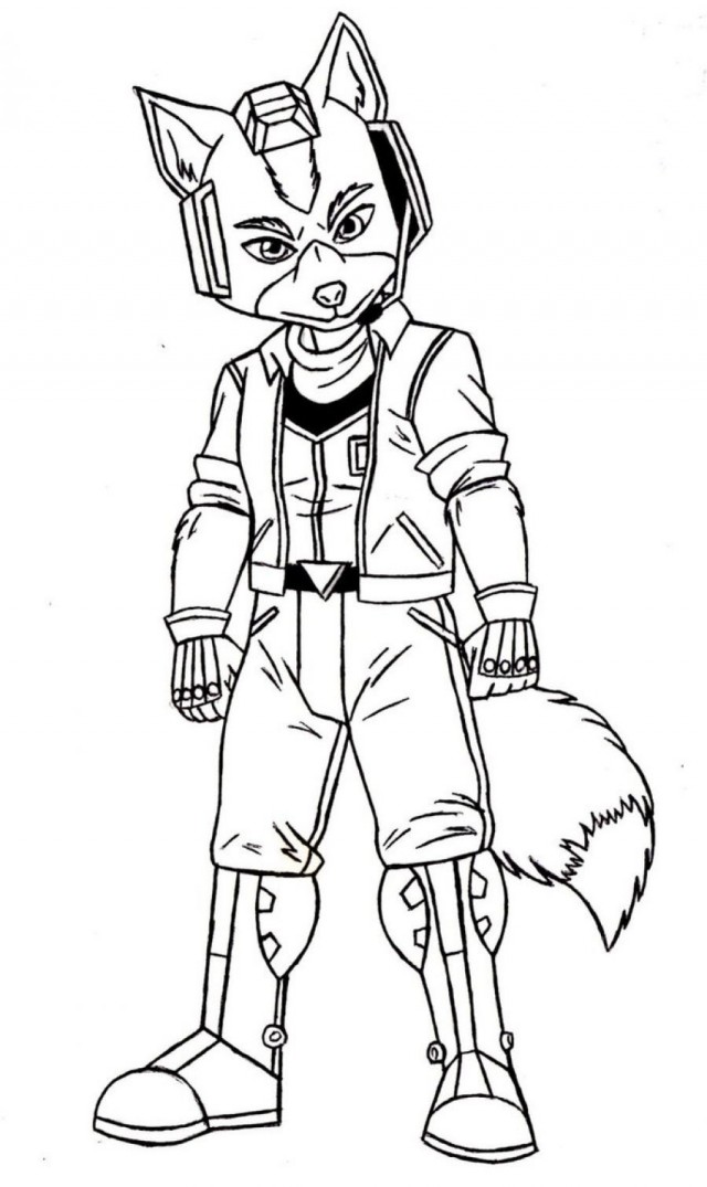 640x1075 Fox Head Coloring Page