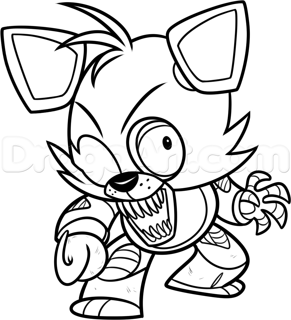 956x1049 Coloring Foxy Five Nights At Freddys Sketch Coloring Page Deco