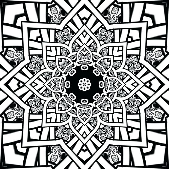564x564 Fractal Coloring Pages