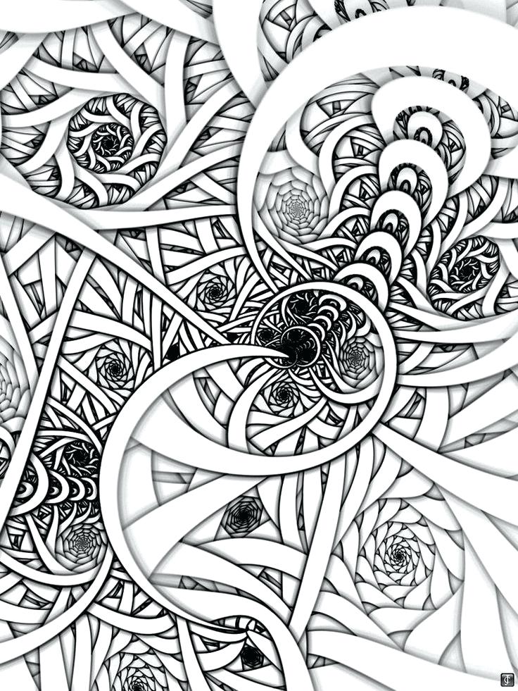 736x981 Coloring Pages Fractal Coloring Book