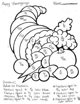 270x350 Math Fraction Coloring Sheets