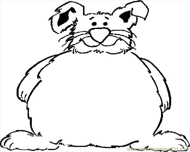 650x520 Fat Bunny Frame Coloring Page