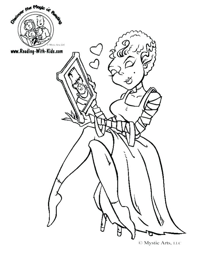 683x883 Bride Of Frankenstein Coloring Pages Frankenstein Coloring Page