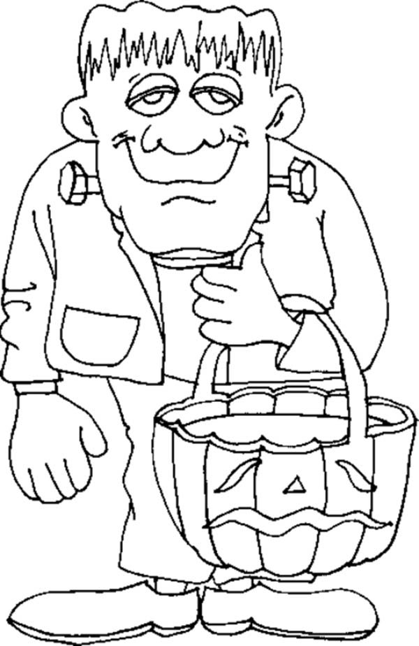 600x924 Halloween Frankenstein Coloring Page