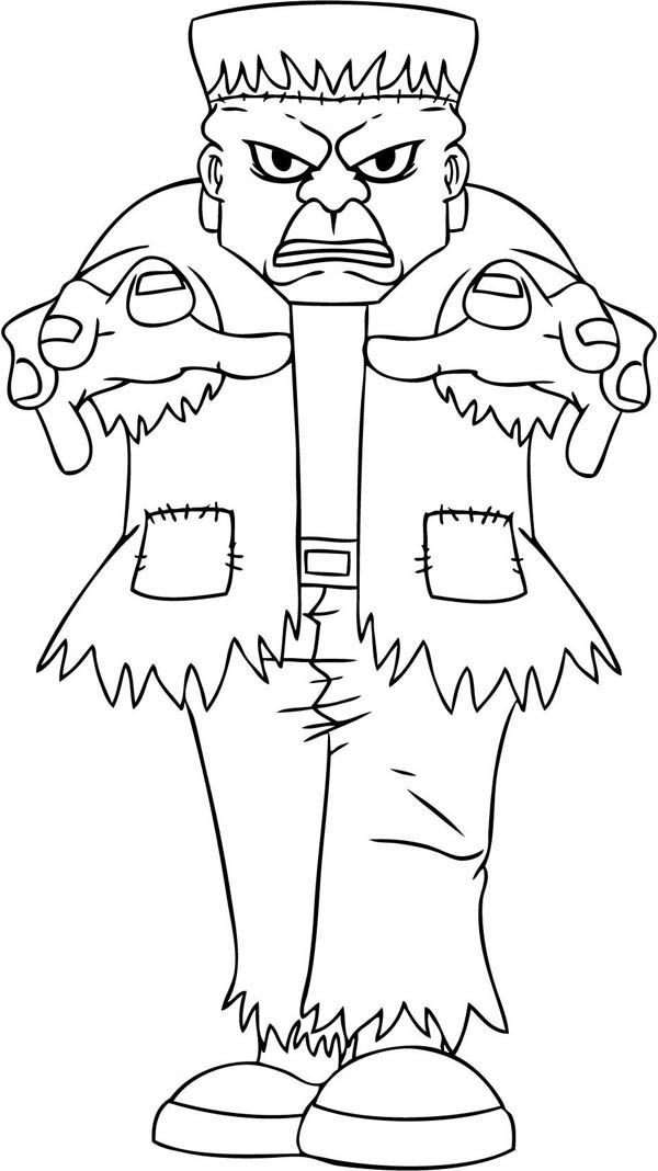 600x1068 Terrific Frankenstein Coloring Page