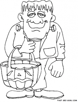 257x338 Printable Halloween Frankenstein Coloring Pages