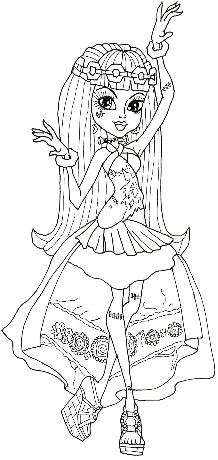 759x1600 Free Printable Monster High Coloring Pages Frankie Stein