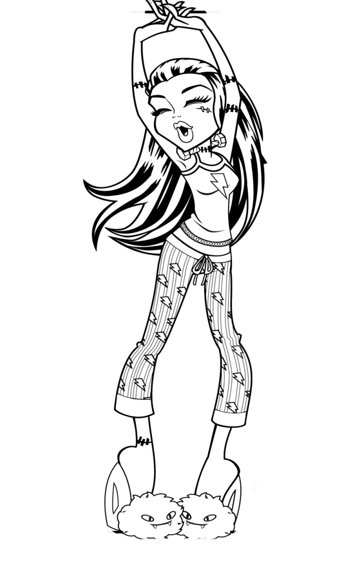 700x1190 Monster High Coloring Pages Frankie Stein Free Coloring For Kids
