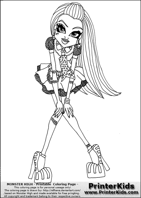 580x812 Monster High Frankie Stein Coloring Page