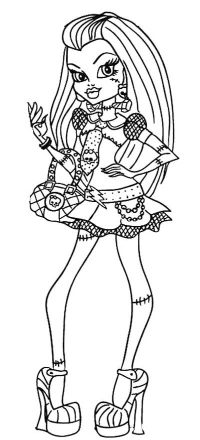 400x877 Style Frankie Stein Monster High Coloring Page Color Pages