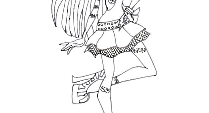 728x393 Frankie Stein Coloring Pages