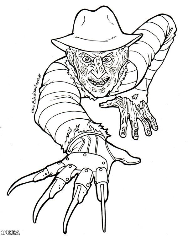 600x755 Freddy Krueger Coloring Pages