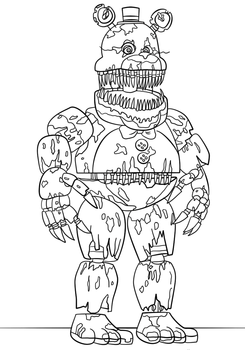 824x1186 Free Printable Five Nights At Freddy's Coloring Pages