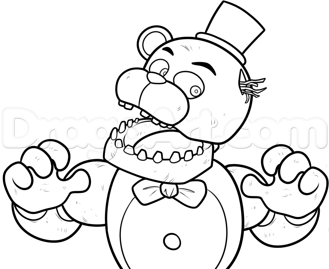 1099x899 Fresh Freddy Coloring Pages Golden Sketch Coloring Page Free