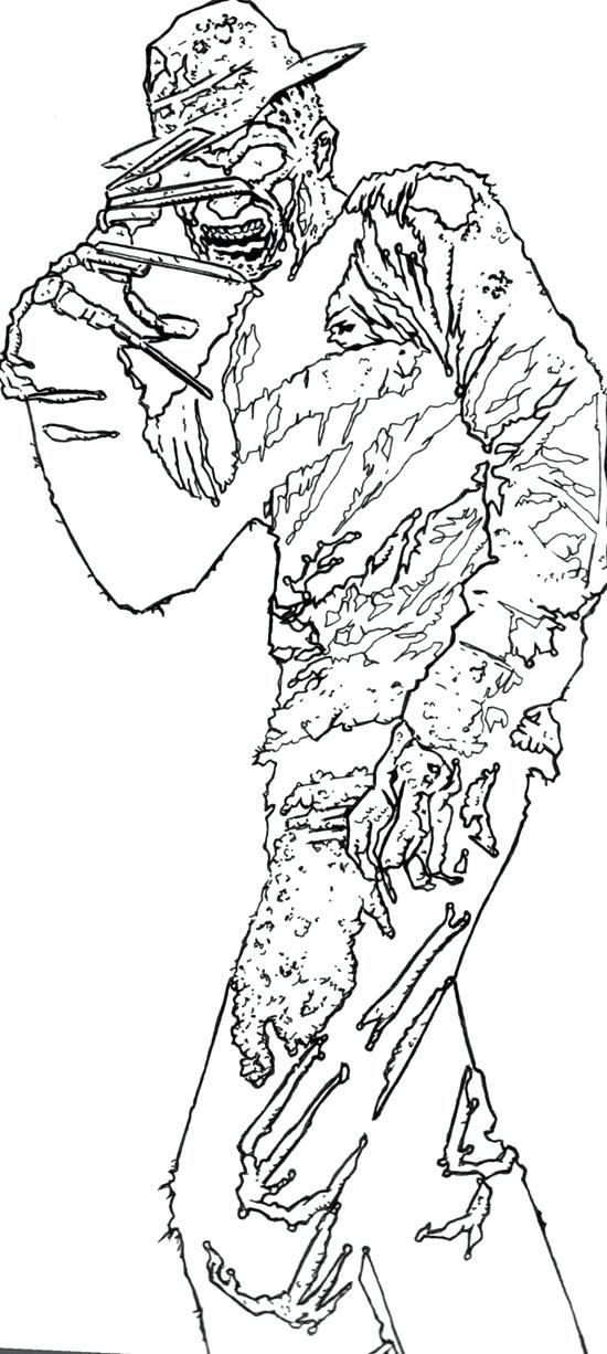 550x1226 Freddy Krueger Coloring Pages Coloring Page Freddy Krueger