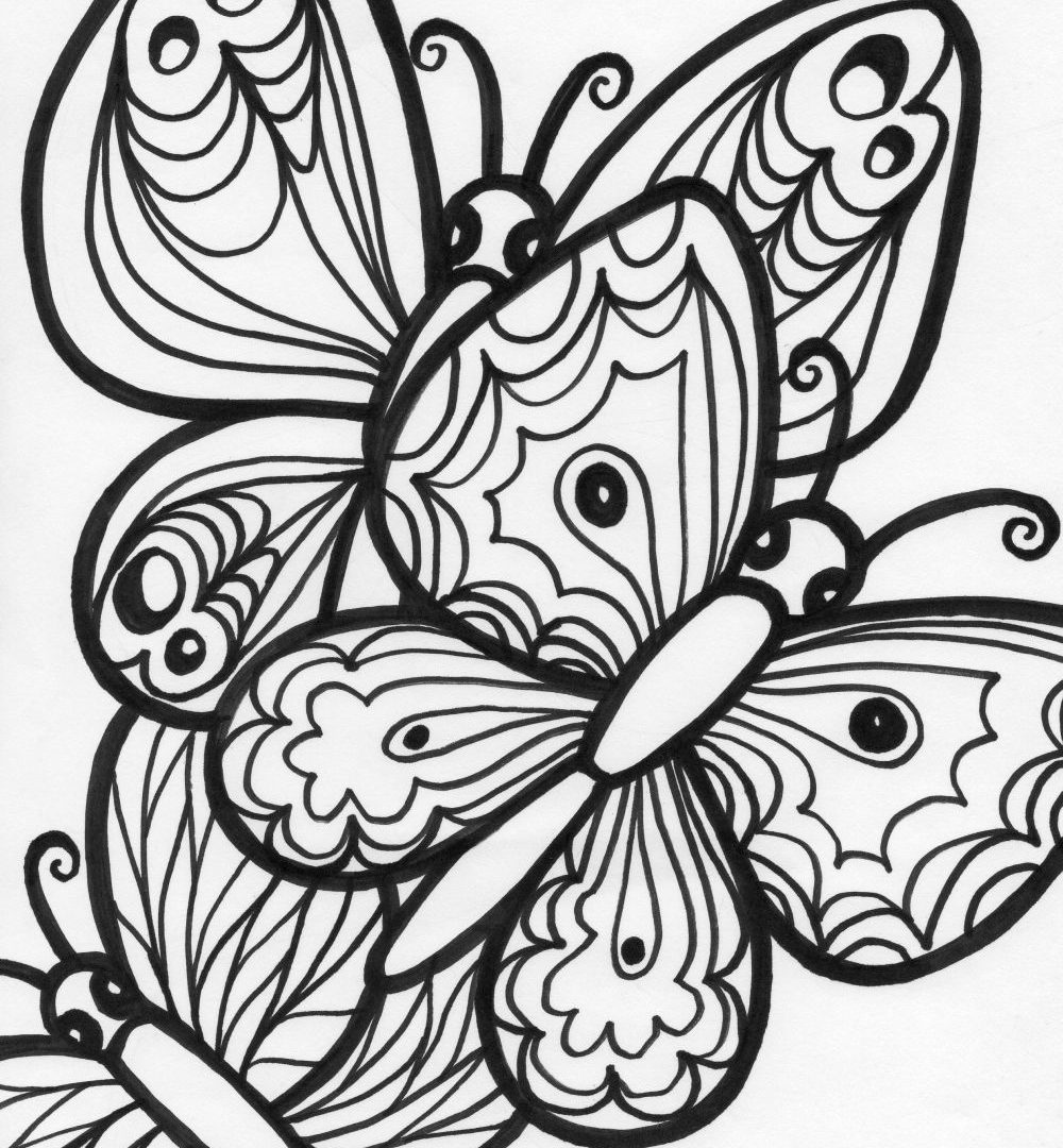 1000x1080 Beautiful Butterfly Coloring Page In Colouring Pages Wings Free