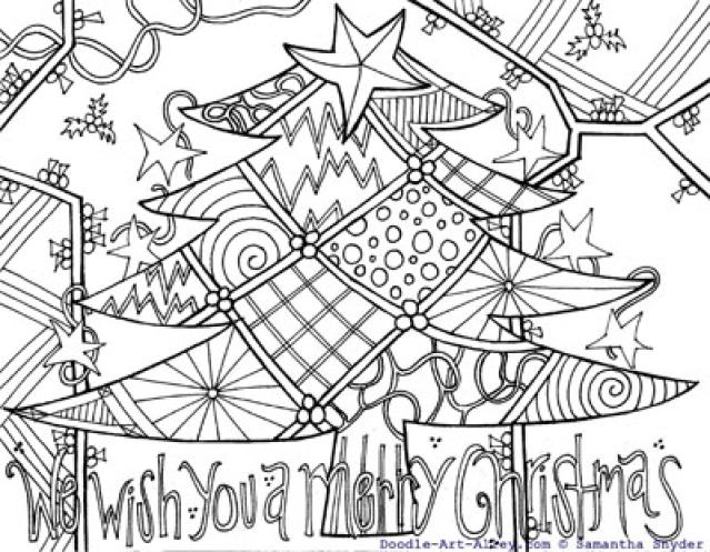 639x497 Christmas Adult Coloring Pages