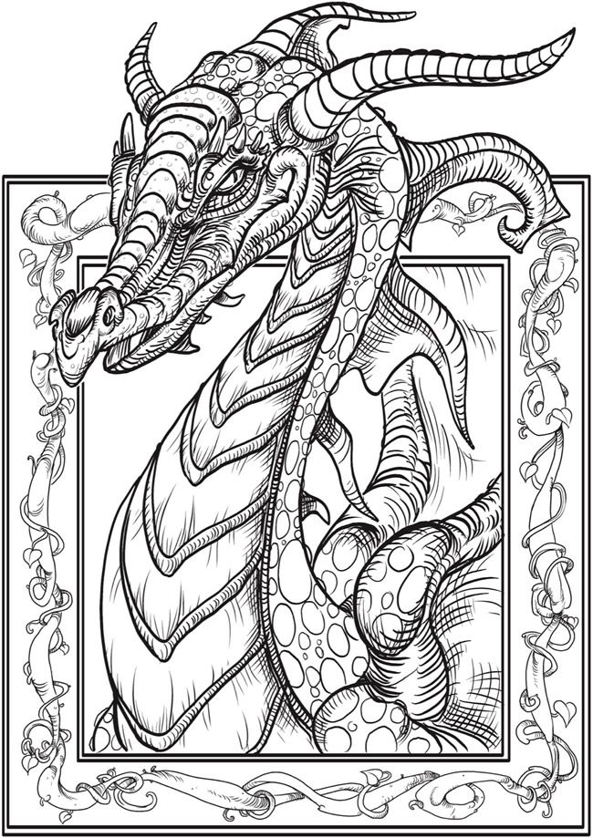 650x919 Dragon Free Adult Coloring Pages Download