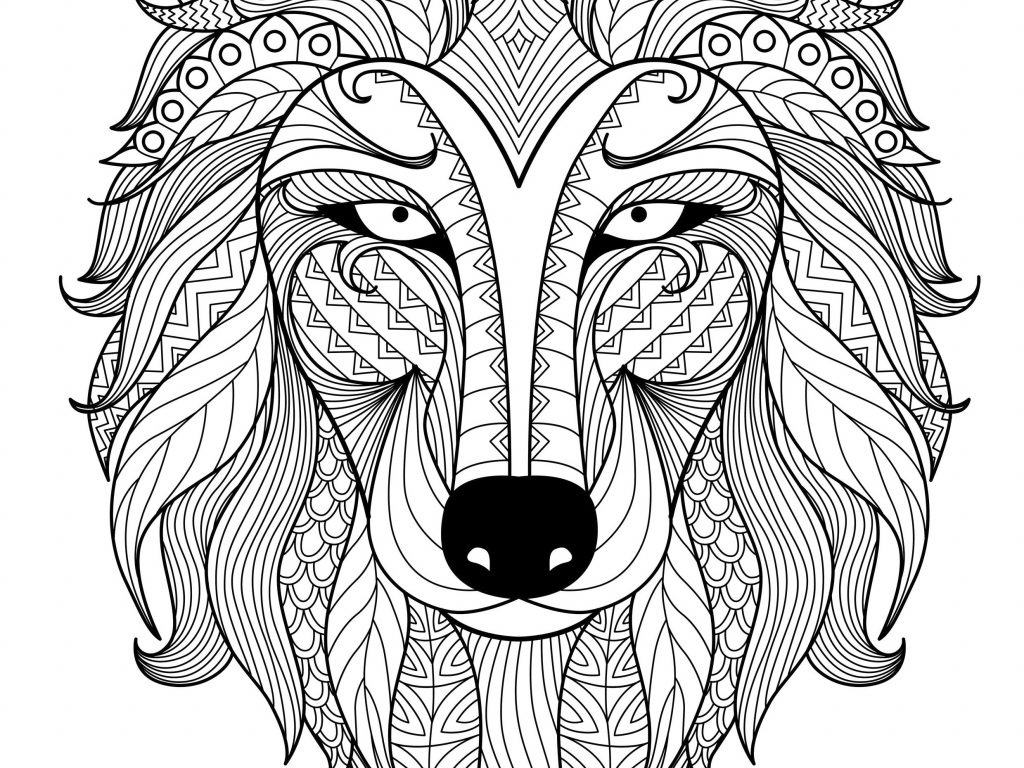 1024x768 Interesting Design Adult Coloring Pages Animals Adult Coloring