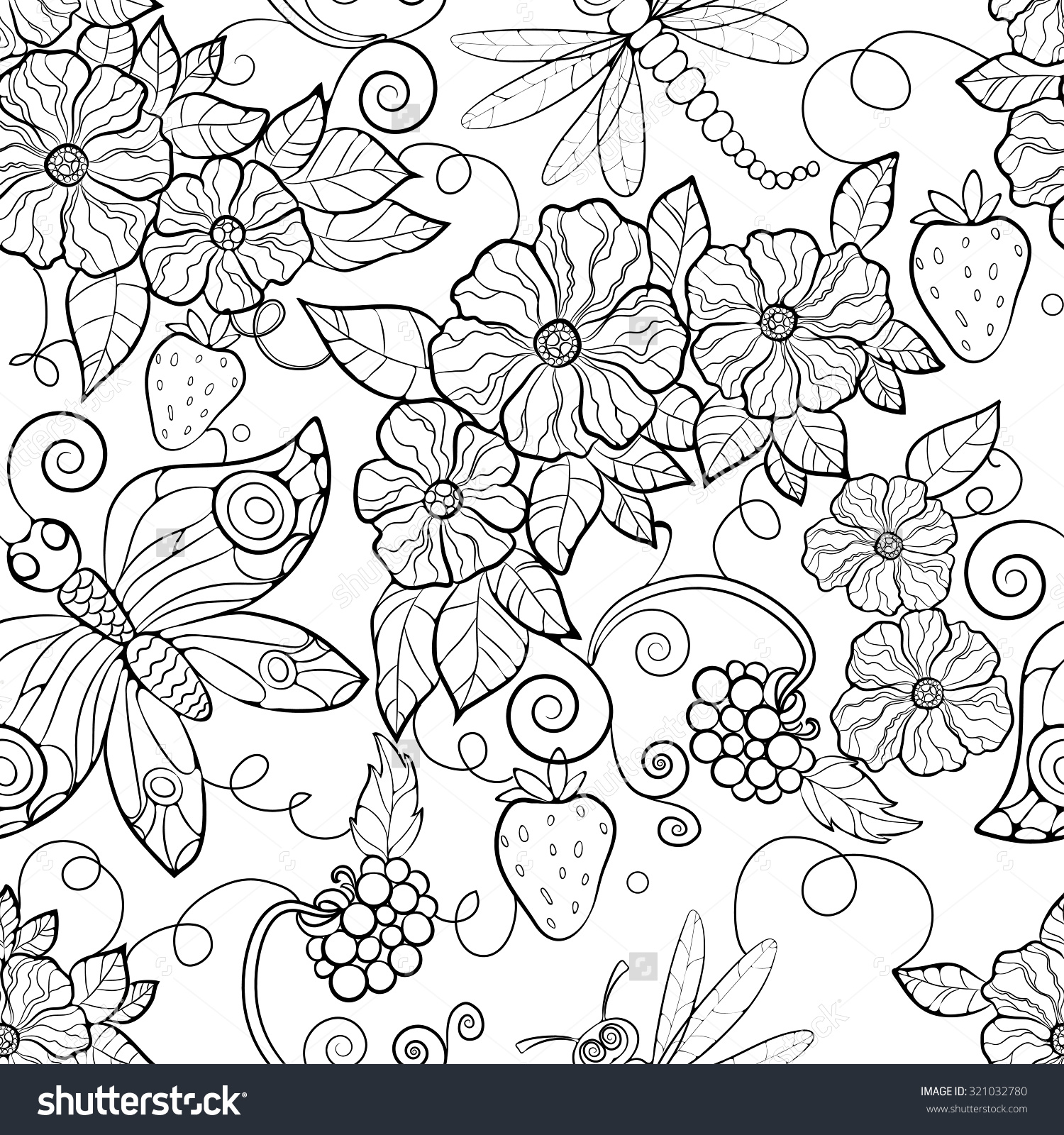 1500x1600 Adult Coloring Pages Flowers