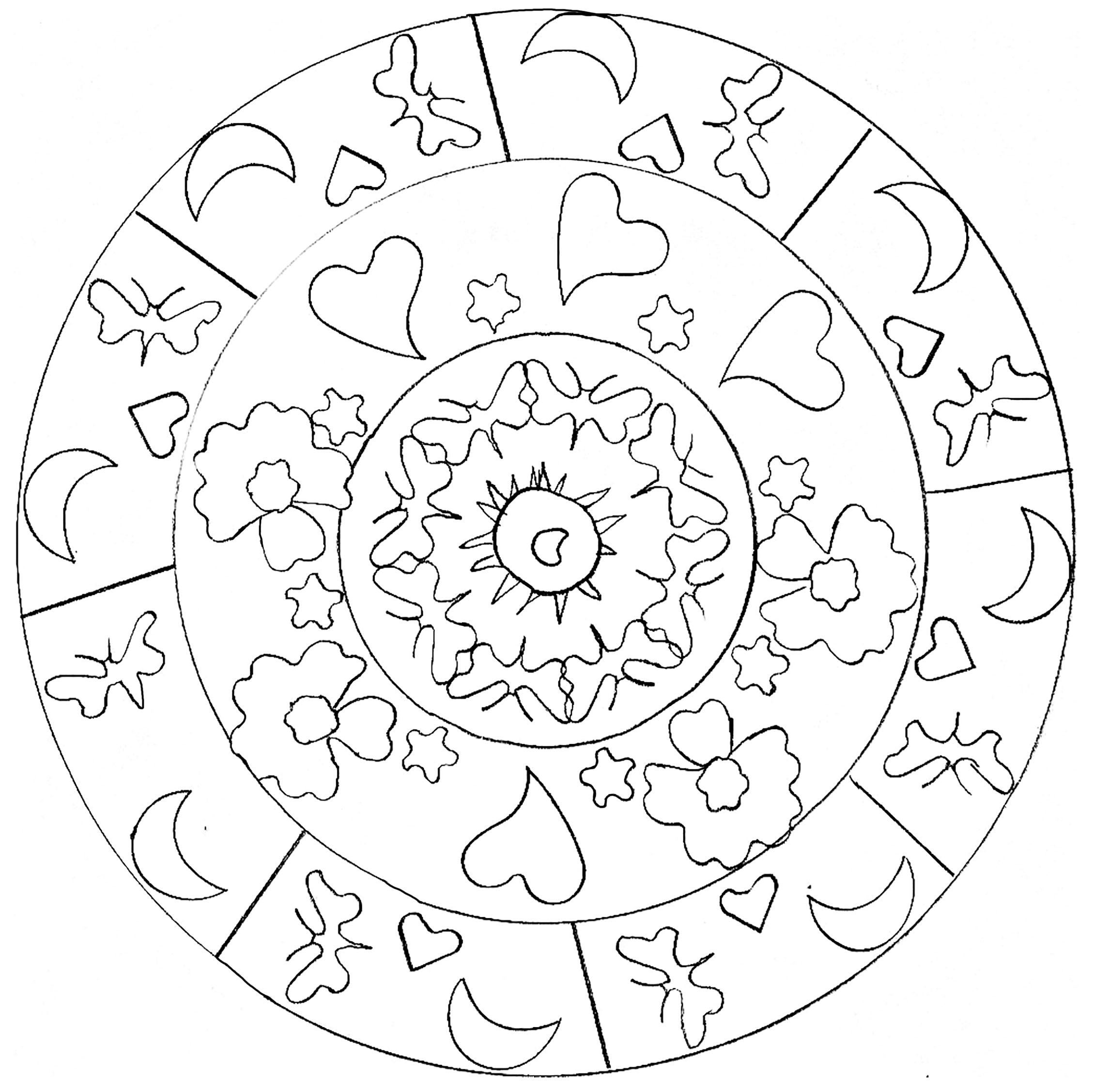 2259x2255 Hearts Mandala Mandalas Coloring Pages For Adults Free