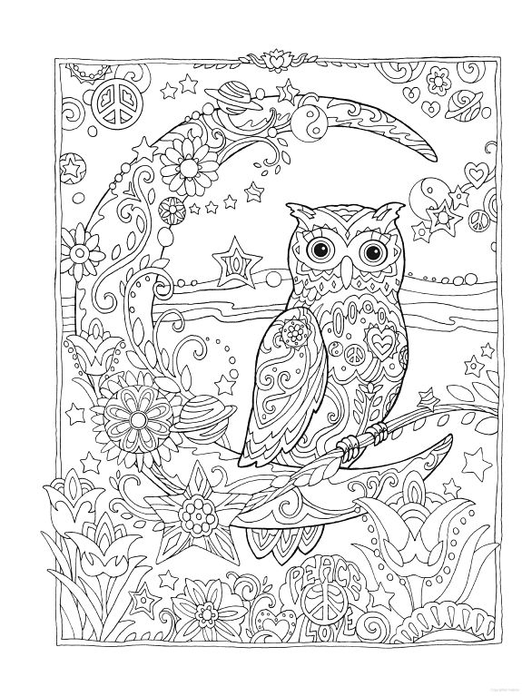 575x767 Owl Coloring Pages For Adults Free Detailed Owl Coloring Pages