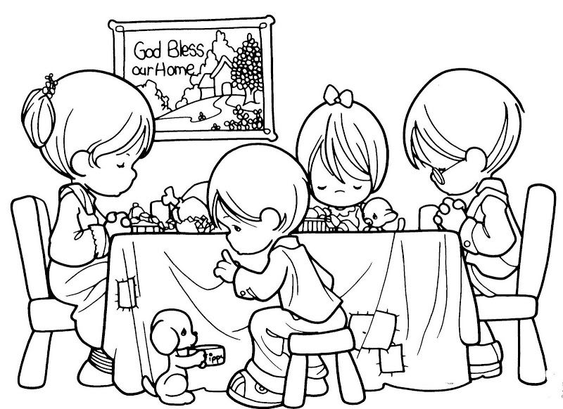 800x582 Family Praying Precious Moments Free Coloring Pages Coloring