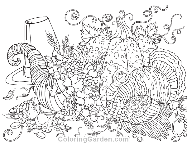 600x464 Free Printable Thanksgiving Adult Coloring Page Download It