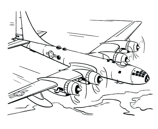 600x490 Airplane Coloring Pages