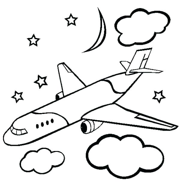600x612 Printable Airplane Coloring Pages
